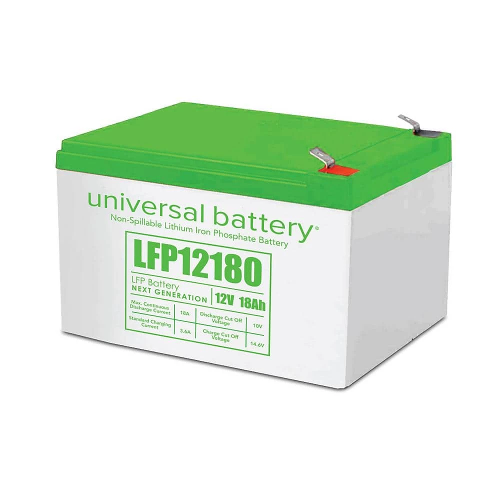 12.8-Volt 18 Ah Lithium LFP Rechargeable Battery with F2 and F1 Terminals by UPG 3 12.8-Volt 18 Ah Lithium LFP Rechargeable Battery with F2 and F1 Terminals by UPG