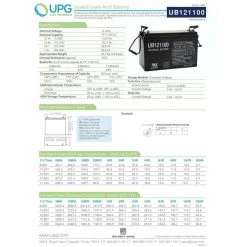 12-Volt 110 Ah I6 Terminal Sealed Lead Acid (SLA) AGM Rechargeable Battery by UPG -Legrand Sales upg 12v batteries ub121100 group 30h 40 1000 1