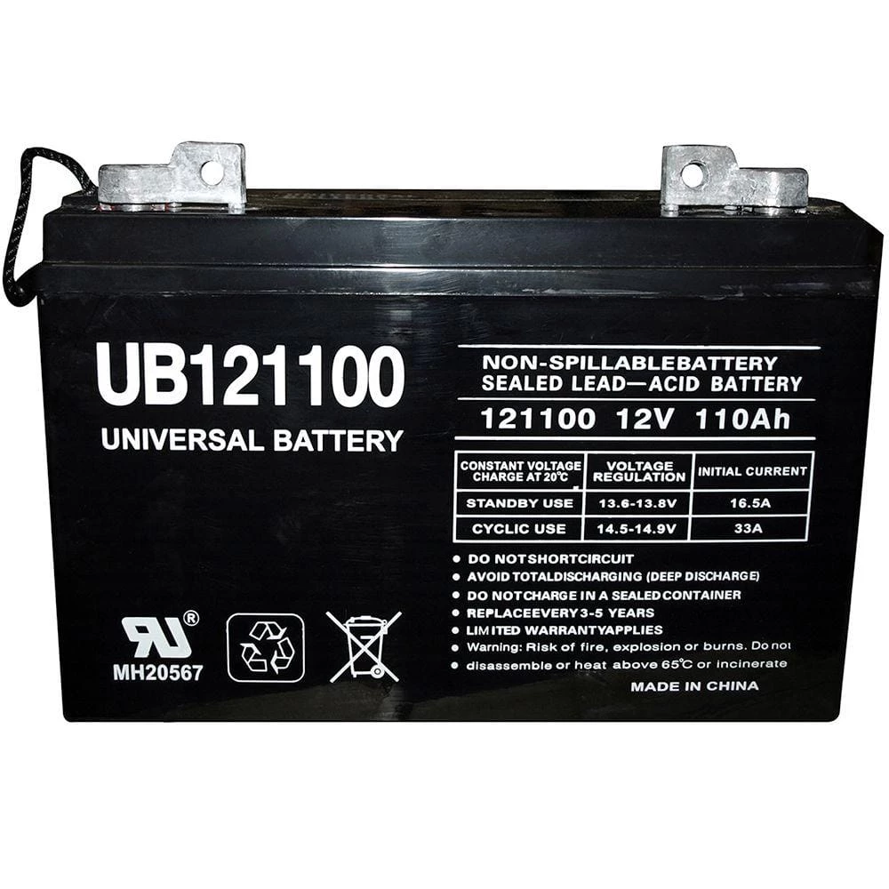 12-Volt 110 Ah FL1 Terminal Sealed Lead Acid (SLA) AGM Rechargeable Battery by UPG 2 12-Volt 110 Ah FL1 Terminal Sealed Lead Acid (SLA) AGM Rechargeable Battery by UPG