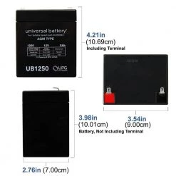 12-Volt 5 Ah F1 Terminal Sealed Lead Acid (SLA) AGM Rechargeable Battery by UPG -Legrand Sales upg 12v batteries ub1250 a0 1000