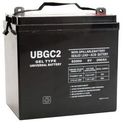 6-Volt 200 Ah L5 Terminal Sealed Lead Acid (SLA) GEL Rechargeable Battery by UPG