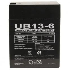 6-Volt 13 Ah Negative F1 Positive F2 Terminal Sealed Lead Acid (SLA) AGM Rechargeable Battery by UPG
