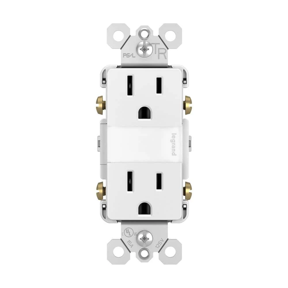 Radiant 15 Amp 125-Volt Tamper Resistant Amber Night Light Decorator Duplex Outlet, White by Legrand 3 Radiant 15 Amp 125-Volt Tamper Resistant Amber Night Light Decorator Duplex Outlet, White by Legrand