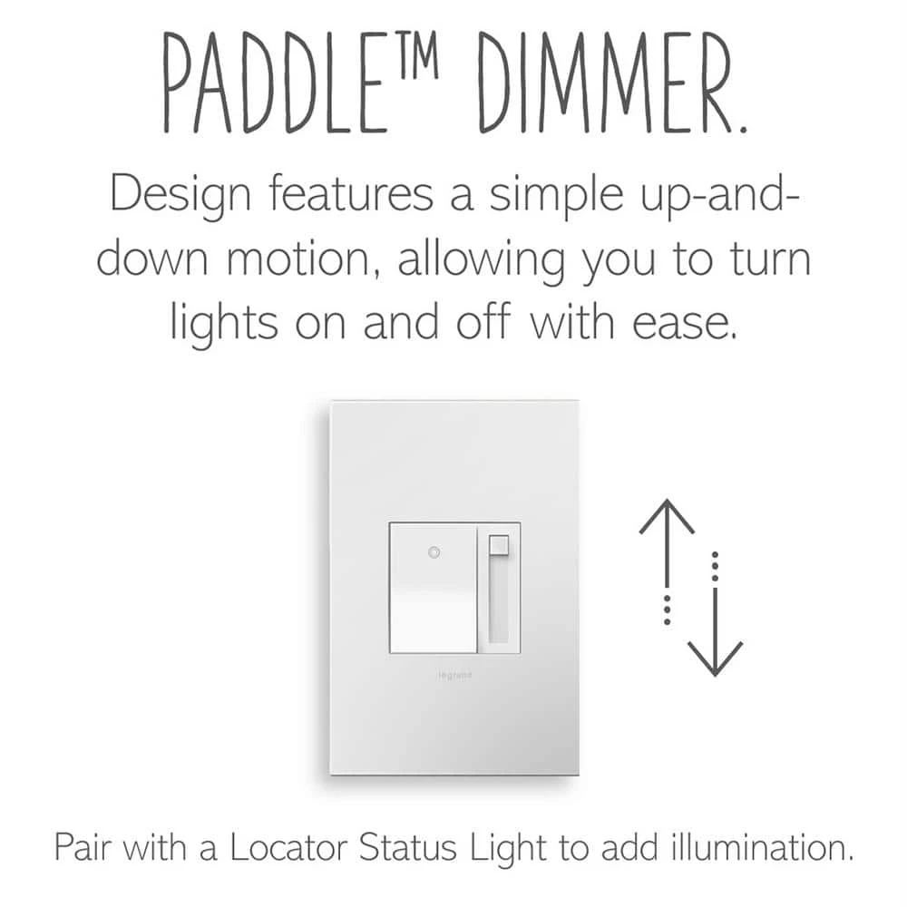 Adorne Paddle 450-Watt Single-Pole/3-Way LED/CFL/Incandescent Dimmer, White by Legrand 8 Adorne Paddle 450-Watt Single-Pole/3-Way LED/CFL/Incandescent Dimmer, White by Legrand - Image 6