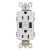 Radiant 15 Amp 125-Volt Tamper Resistant Self-Test GFCI Duplex Outlet with Type A/A USB, White by Legrand