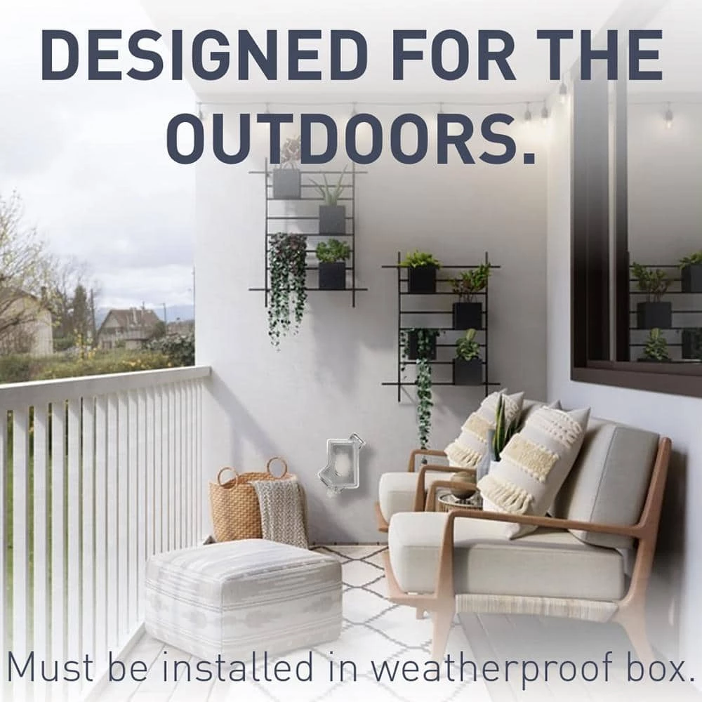 Radiant 15 Amp 125-Volt Tamper Resistant Weather Resistant Outdoor Decorator Duplex Outlet, White by Legrand 7 Radiant 15 Amp 125-Volt Tamper Resistant Weather Resistant Outdoor Decorator Duplex Outlet, White by Legrand - Image 5