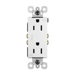 Radiant 15 Amp 125-Volt Tamper Resistant Weather Resistant Outdoor Decorator Duplex Outlet, White by Legrand