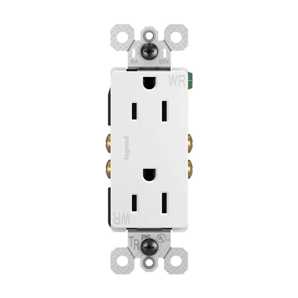 Radiant 15 Amp 125-Volt Tamper Resistant Weather Resistant Outdoor Decorator Duplex Outlet, White by Legrand 3 Radiant 15 Amp 125-Volt Tamper Resistant Weather Resistant Outdoor Decorator Duplex Outlet, White by Legrand