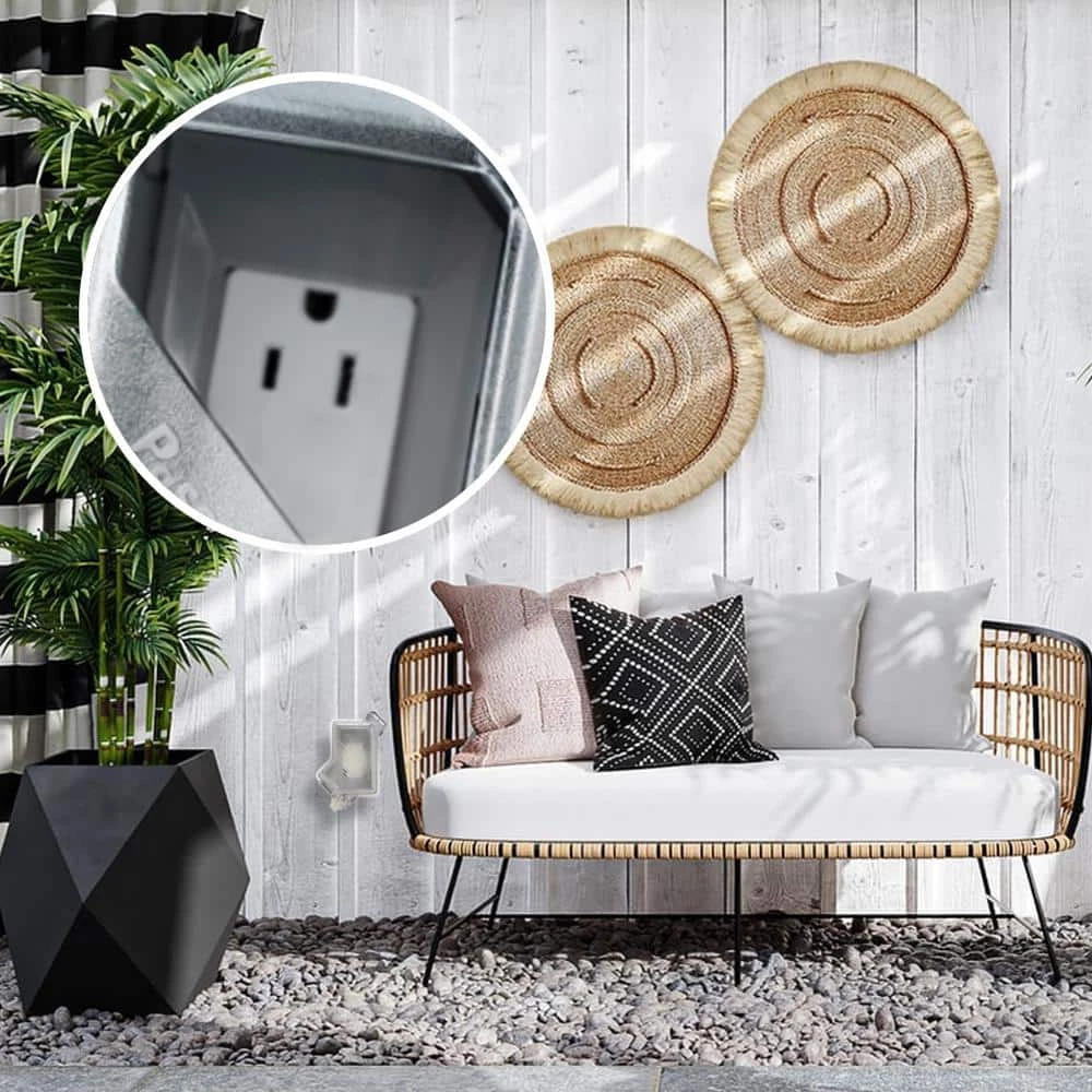 Radiant 15 Amp 125-Volt Tamper Resistant Weather Resistant Outdoor Decorator Duplex Outlet, White by Legrand 4 Radiant 15 Amp 125-Volt Tamper Resistant Weather Resistant Outdoor Decorator Duplex Outlet, White by Legrand - Image 2