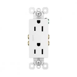 Radiant 15 Amp 125-Volt Decorator Duplex Outlet, White (10-Pack) by Legrand