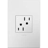 Adorne 15 Amp 125-Volt Tamper Resistant Duplex Outlet with Wall Plate, White by Legrand -Legrand Sales white legrand electrical outlets receptacles artr152w4wp 64 1000