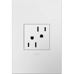Adorne 15 Amp 125-Volt Tamper Resistant Duplex Outlet with Wall Plate, White by Legrand