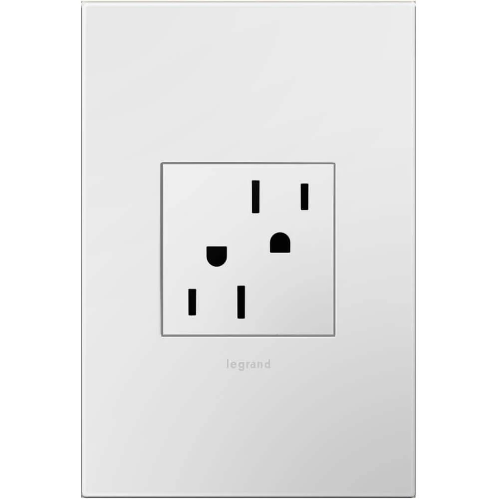Adorne 15 Amp 125-Volt Tamper Resistant Duplex Outlet with Wall Plate, White by Legrand 3 Adorne 15 Amp 125-Volt Tamper Resistant Duplex Outlet with Wall Plate, White by Legrand