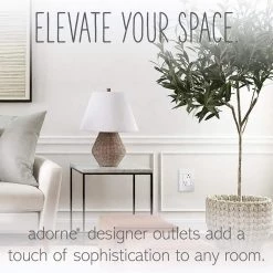 Adorne 15 Amp 125-Volt Safety Zone Tamper Resistant Plus-Size Duplex Outlet, White by Legrand -Legrand Sales white legrand electrical outlets receptacles artr153w4 1f 1000