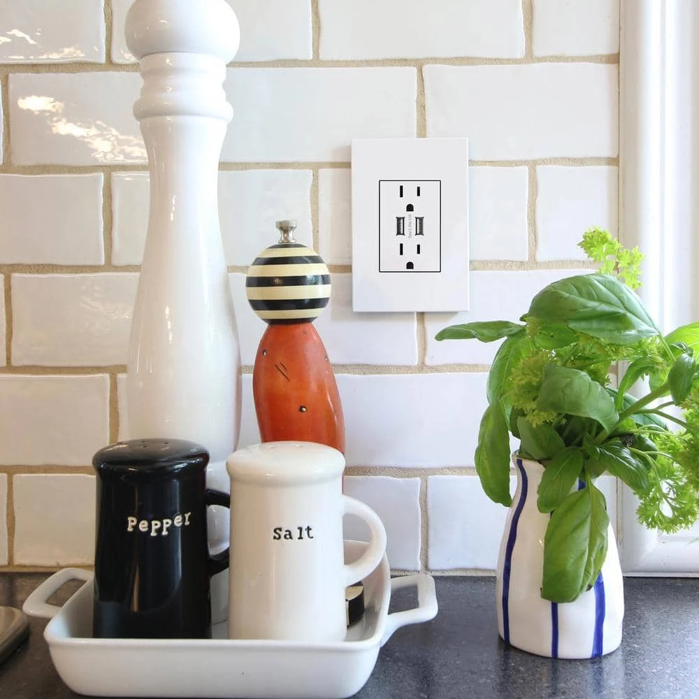 Adorne 15 Amp 125-Volt Dual USB Plus-Size Duplex Outlet, White by Legrand 5 Adorne 15 Amp 125-Volt Dual USB Plus-Size Duplex Outlet, White by Legrand - Image 3