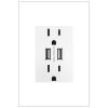 Adorne 15 Amp 125-Volt Dual USB Plus-Size Duplex Outlet, White by Legrand 2 Adorne 15 Amp 125-Volt Dual USB Plus-Size Duplex Outlet, White by Legrand -Legrand Sales white legrand electrical outlets receptacles artrusb153w4 64 1000