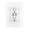 Adorne 15 Amp 125-Volt Dual USB Plus-Size Duplex Outlet with Wall Plate, White by Legrand 2 Adorne 15 Amp 125-Volt Dual USB Plus-Size Duplex Outlet with Wall Plate, White by Legrand -Legrand Sales white legrand electrical outlets receptacles artrusb153w4wp 64 1000
