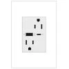 Adorne 15 Amp 120-Volt Duplex Outlet with 6.0 Amp Type A/C USB, White by Legrand -Legrand Sales white legrand electrical outlets receptacles artrusb156acw4 64 1000