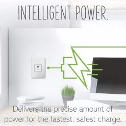 Adorne 6.0 Amp Ultra-Fast USB Type A/C Duplex Outlet, White by Legrand 17 Adorne 6.0 Amp Ultra-Fast USB Type A/C Duplex Outlet, White by Legrand -Legrand Sales white legrand electrical outlets receptacles arusb2ac6w4 44 1000