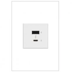 Adorne 6.0 Amp Ultra-Fast USB Type A/C Duplex Outlet, White by Legrand