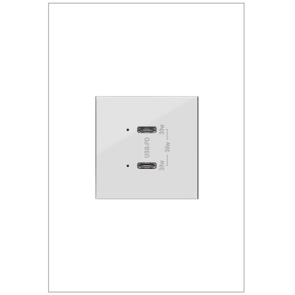 Adorne 6.0 Amp 30 Watt Ultra-Fast Plus Power Delivery USB Type-C/C, White by Legrand 3 Adorne 6.0 Amp 30 Watt Ultra-Fast Plus Power Delivery USB Type-C/C, White by Legrand
