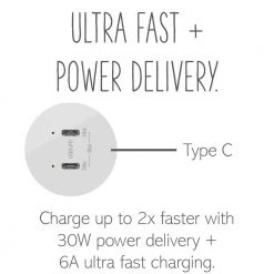 Adorne 6.0 Amp 30 Watt Ultra-Fast Plus Power Delivery USB Type-C/C, White by Legrand 12 Adorne 6.0 Amp 30 Watt Ultra-Fast Plus Power Delivery USB Type-C/C, White by Legrand -Legrand Sales white legrand electrical outlets receptacles arusb30pdw4 c3 1000