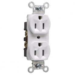 Pass and Seymour 15 Amp 125-Volt Commercial Grade Backwire Duplex Outlet, White by Legrand