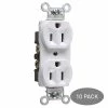Pass and Seymour 15 Amp 125-Volt Commercial Grade Backwire Duplex Outlet, White (10-Pack) by Legrand -Legrand Sales white legrand electrical outlets receptacles crb5262wcp6 64 1000