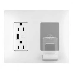 Radiant 15 Amp 125-Volt Decorator Duplex Tamper Resistant USB Wireless Charger with Wall Plate USB, White by Legrand