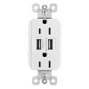 Radiant 15 Amp 125-Volt Duplex Outlet with 3.1 Amp USB, White by Legrand -Legrand Sales white legrand electrical outlets receptacles tm826usbwccv6 64 1000