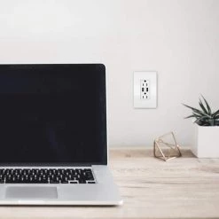 Radiant 15 Amp 125-Volt Duplex Outlet with 3.1 Amp USB, White by Legrand -Legrand Sales white legrand electrical outlets receptacles tm826usbwccv6 c3 1000