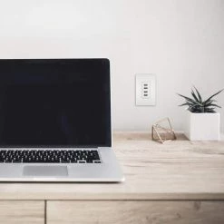 Radiant 4.2 Amp Quad USB Decorator Duplex Outlet, White by Legrand -Legrand Sales white legrand electrical outlets receptacles tm8usb4wccv4 1d 1000