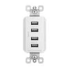 Radiant 4.2 Amp Quad USB Decorator Duplex Outlet, White by Legrand -Legrand Sales white legrand electrical outlets receptacles tm8usb4wccv4 64 1000