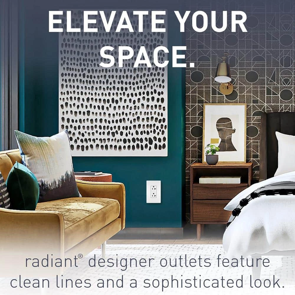 Radiant 20-Amp 125-Volt Tamper Resistant Decorator Duplex Spec Grade Heavy Duty Outlet, White by Legrand 7 Radiant 20-Amp 125-Volt Tamper Resistant Decorator Duplex Spec Grade Heavy Duty Outlet, White by Legrand - Image 5