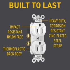 Pass and Seymour 15 Amp 125-Volt Tamper Resistant Commercial Grade Backwire Duplex Outlet, White (10-Pack) by Legrand 12 Pass and Seymour 15 Amp 125-Volt Tamper Resistant Commercial Grade Backwire Duplex Outlet, White (10-Pack) by Legrand -Legrand Sales white legrand electrical outlets receptacles tr5262wcp6 1f 1000