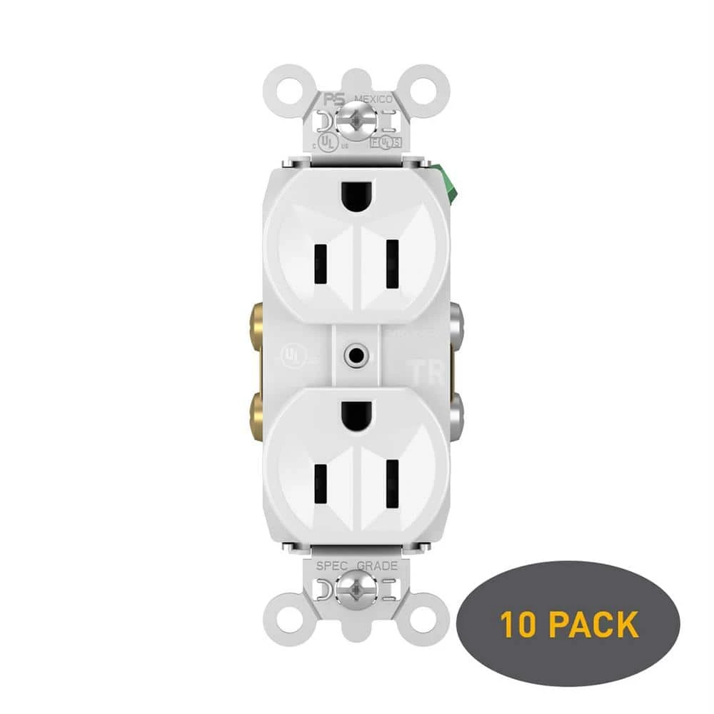 Pass and Seymour 15 Amp 125-Volt Tamper Resistant Commercial Grade Backwire Duplex Outlet, White (10-Pack) by Legrand 3 Pass and Seymour 15 Amp 125-Volt Tamper Resistant Commercial Grade Backwire Duplex Outlet, White (10-Pack) by Legrand