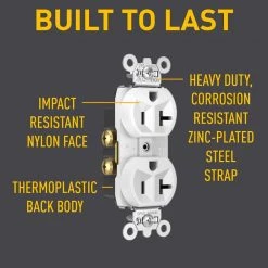 Pass and Seymour 20 Amp 125-Volt Tamper Resistant Commercial Grade Backwire Duplex Outlet, White (10-Pack) by Legrand 12 Pass and Seymour 20 Amp 125-Volt Tamper Resistant Commercial Grade Backwire Duplex Outlet, White (10-Pack) by Legrand -Legrand Sales white legrand electrical outlets receptacles tr5362wcp6 1f 1000