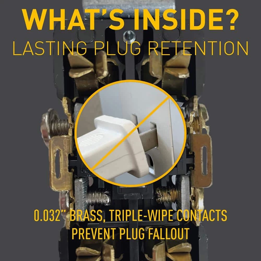 Pass and Seymour 20 Amp 125-Volt Tamper Resistant Commercial Grade Backwire Duplex Outlet, White (10-Pack) by Legrand 5 Pass and Seymour 20 Amp 125-Volt Tamper Resistant Commercial Grade Backwire Duplex Outlet, White (10-Pack) by Legrand - Image 3