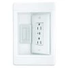 Pass & Seymour 1 Gang Recessed TV Media Box Kit with Surge Suppressing Outlet and Low Voltage Inserts, White by Legrand -Legrand Sales white legrand electrical outlets receptacles tv1wtvsswcc2 64 1000