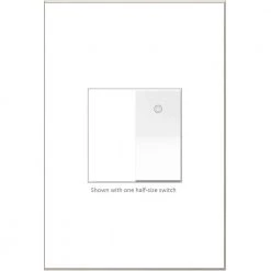 Adorne Paddle 15 Amp 277-Volt Single Pole/3-Way Half Size Rocker Light Switch, White by Legrand