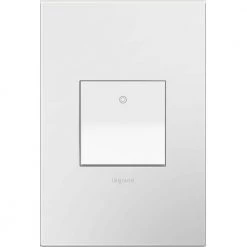 Adorne Paddle 15 Amp Single Pole/3-Way Decorator Switch with Wall Plate, White by Legrand