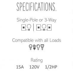 Adorne sofTap 15 Amp Single-Pole/3-Way Switch, White by Legrand -Legrand Sales white legrand light switches astp1532w4 44 1000