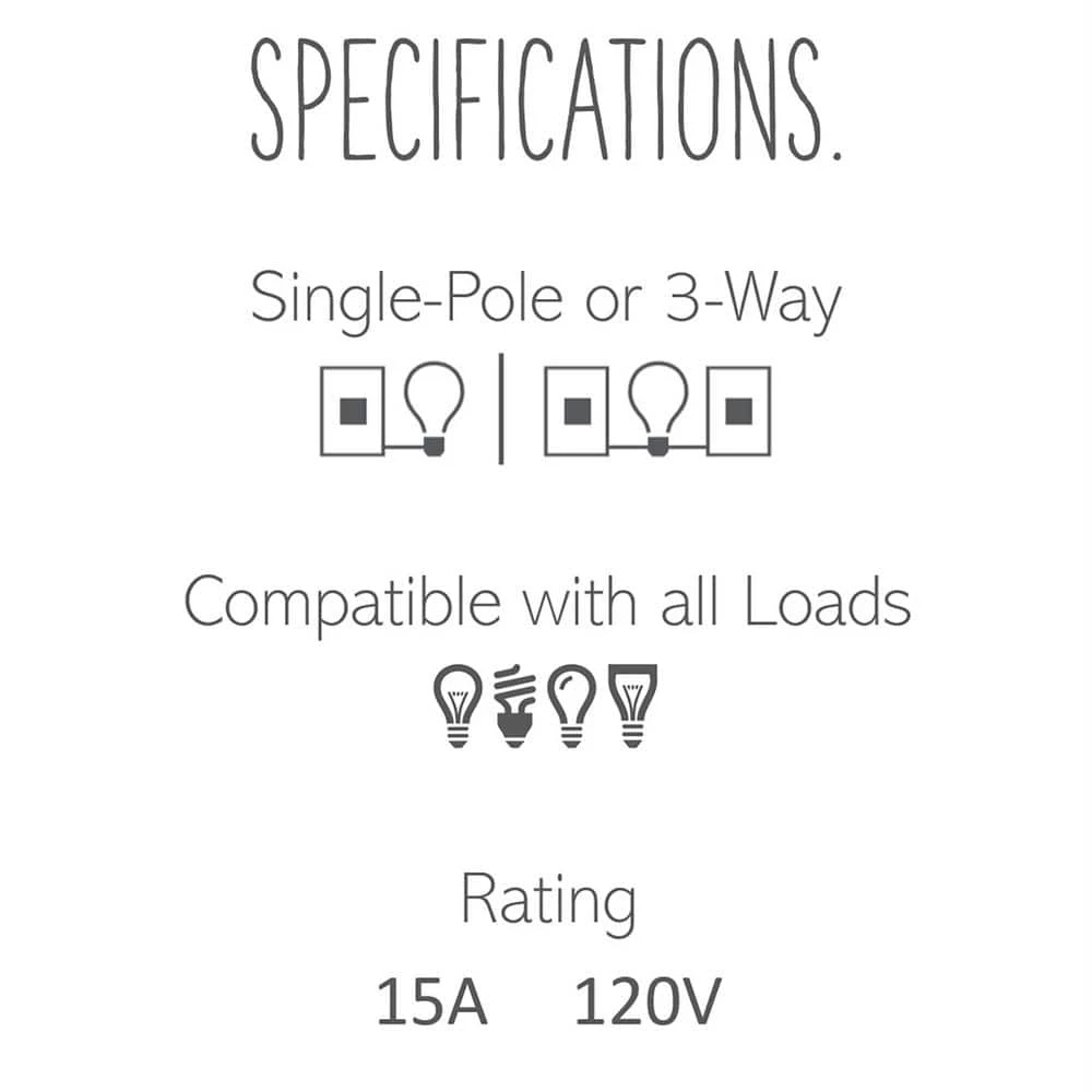 Adorne Whisper 15 Amp Single-Pole/3-Way Switch, White by Legrand 11 Adorne Whisper 15 Amp Single-Pole/3-Way Switch, White by Legrand - Image 9