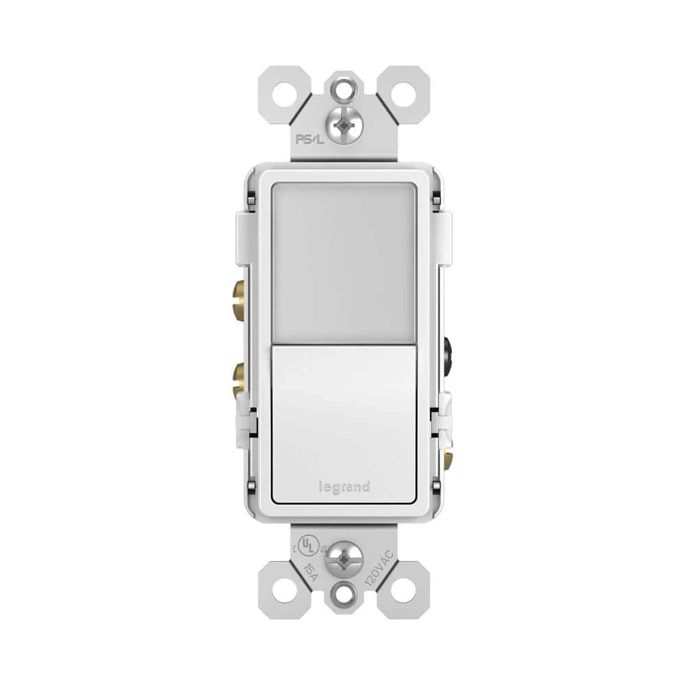 Radiant 15 Amp 120-Volt Single-Pole/3-Way Rocker Light Switch with Night Light, White by Legrand 3 Radiant 15 Amp 120-Volt Single-Pole/3-Way Rocker Light Switch with Night Light, White by Legrand