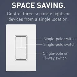 Radiant 15 Amp 120-Volt 3-Switch 3-Way Plus 2 Single-Pole Combination Decorator Rocker Light Switch, White by Legrand 11 Radiant 15 Amp 120-Volt 3-Switch 3-Way Plus 2 Single-Pole Combination Decorator Rocker Light Switch, White by Legrand -Legrand Sales white legrand light switches rcd113wcc6 4f 1000