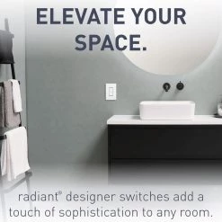 Radiant 15 Amp 120-Volt 2-Switch Single-Pole plus Single-Pole Combination Decorator Rocker Light Switch, White by Legrand -Legrand Sales white legrand light switches rcd11wcc6 1f 1000