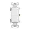 Radiant 15 Amp 120-Volt 2-Switch Single-Pole plus Single-Pole Combination Decorator Rocker Light Switch, White by Legrand -Legrand Sales white legrand light switches rcd11wcc6 64 1000