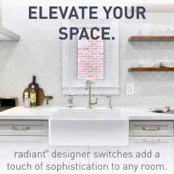 Radiant 15 Amp 120-Volt Single-Pole Momentary Contact Garbage Disposal Decorator/Rocker Light Switch, White by Legrand -Legrand Sales white legrand light switches tm870stmwcc6 44 1000