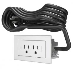6 ft. Cord 15 Amp 2-Outlet Radiant Furniture Power Strip in White by Legrand