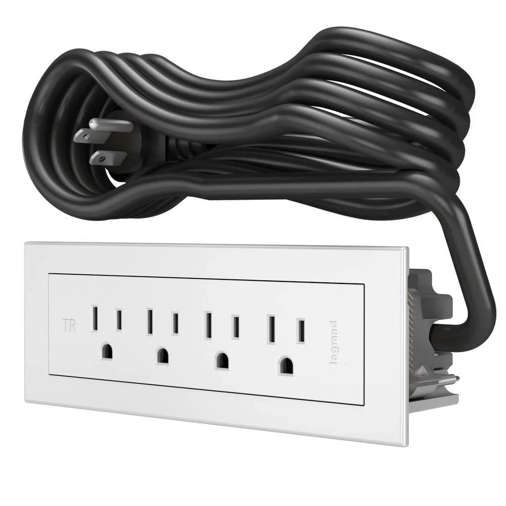 6 ft. Cord 15 Amp 4-Outlet Radiant Furniture Power Strip, White by Legrand 3 6 ft. Cord 15 Amp 4-Outlet Radiant Furniture Power Strip, White by Legrand
